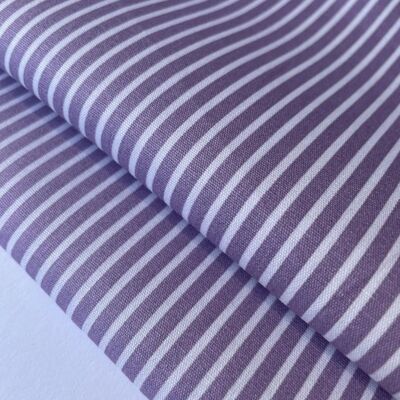 Mauve striped poplin fabric