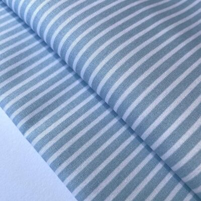 Light blue striped poplin fabric