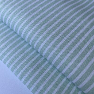 Light green striped poplin fabric