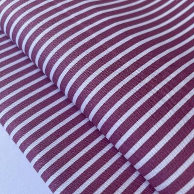 Pink striped poplin fabric