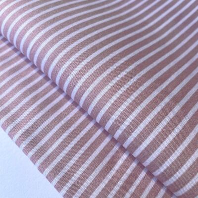 Nude striped poplin fabric
