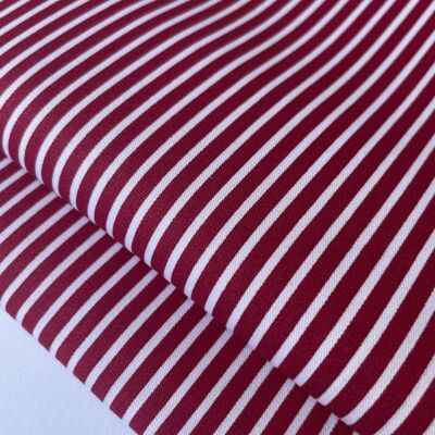 Strawberry striped poplin fabric