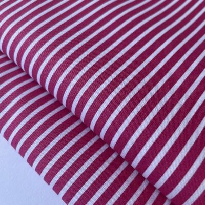 Fuchsia striped poplin fabric