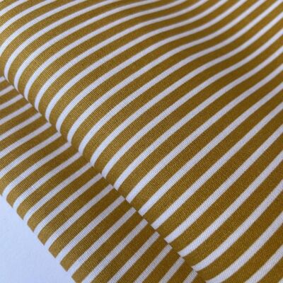 Ocher striped poplin fabric