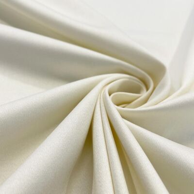 Ecru cotton lycra satin fabric