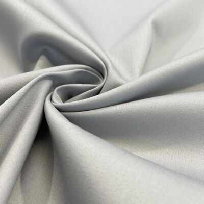 Satin de coton lycra argent