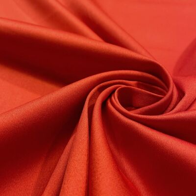 Orange lycra cotton satin fabric