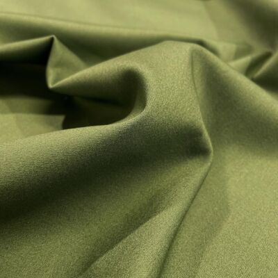 Olive green cotton lycra satin fabric