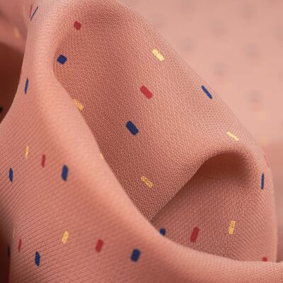Pink striped gauze fabric