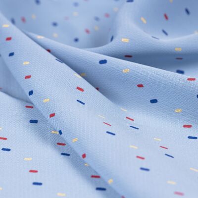 Blue striped chiffon fabric