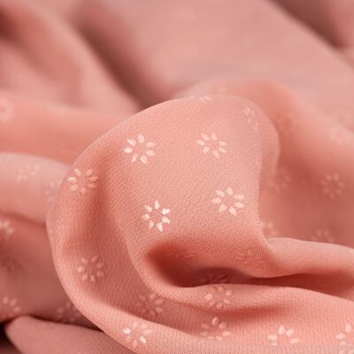 Chiffon fabric pink flowers
