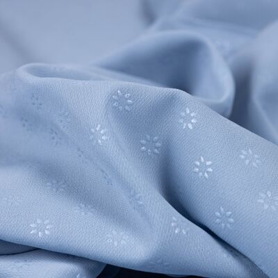 Chiffon fabric with little blue flowers