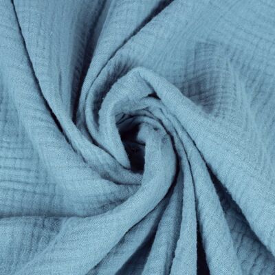 Double gauze blue muslin fabric