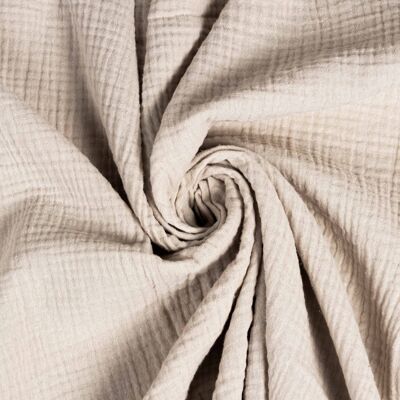 Beige double gauze muslin fabric