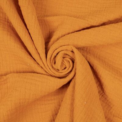 Orange double gauze muslin fabric