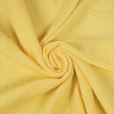 Canarian yellow double gauze muslin fabric