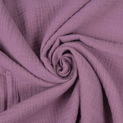 Tissu mousseline double gaze lilas