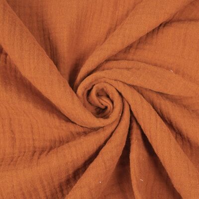 Tissu mousseline double gaze renard orange