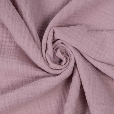 Tessuto mussola doppio velo rosa lavanda
