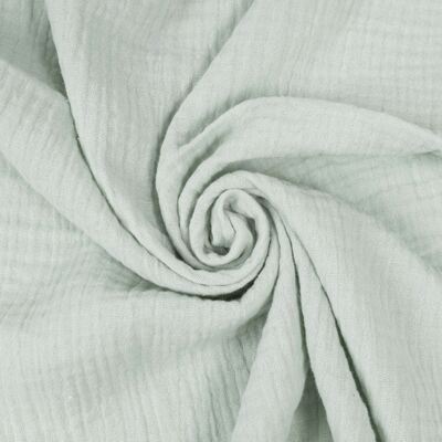 Tissu mousseline double gaze vert clair pastel