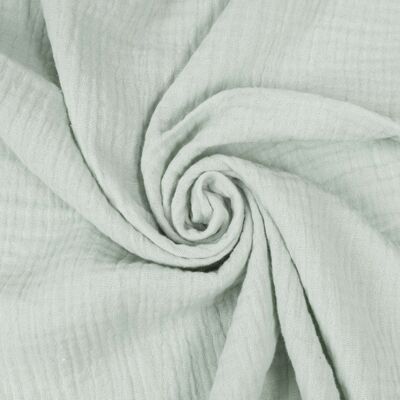 Pastel light green double gauze muslin fabric