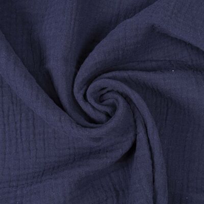 Double gauze muslin fabric midnight blue