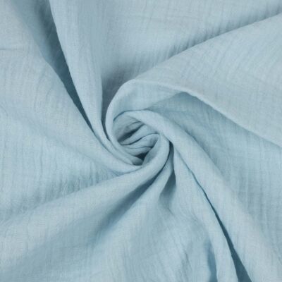 Baby blue double gauze muslin fabric