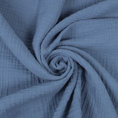 Double gauze blue capri muslin fabric