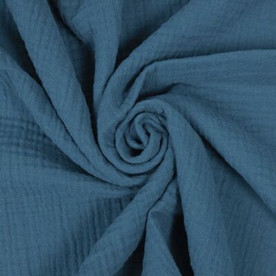 Ocean blue double gauze muslin fabric