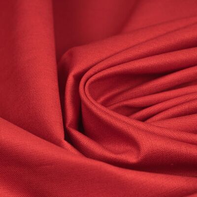 Red poplin fabric