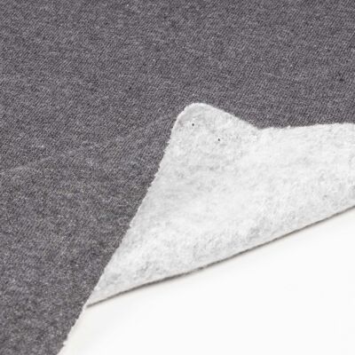 Charcoal gray perched sweatshirt fabric
