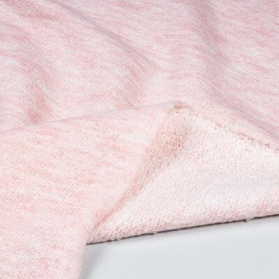 Tela Sudadera perchada rosa bebé