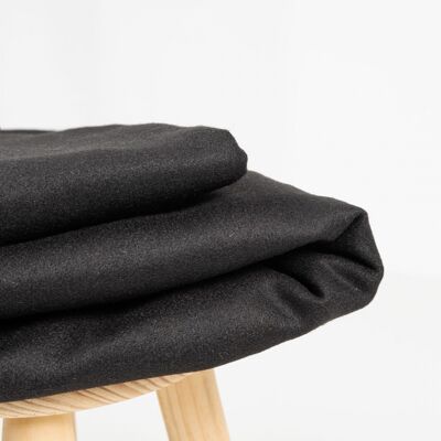 Black wool cloth fabric