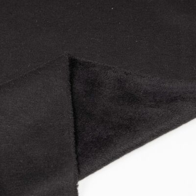 Black fur sweatshirt fabric