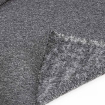 Tissu sweat-shirt fourrure gris anthracite