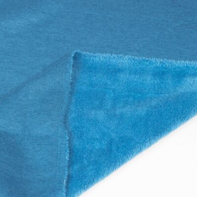 Tessuto felpa in pelliccia blu