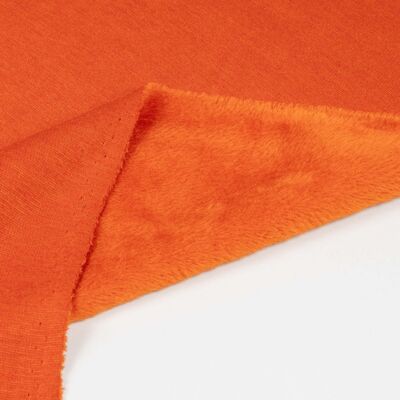 Tissu sweat-shirt fourrure orange