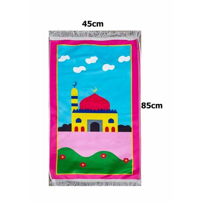 Beautiful Thick Children Kids CARTOON Prayer Mat Rug Islamic Muslim - MOSQUE