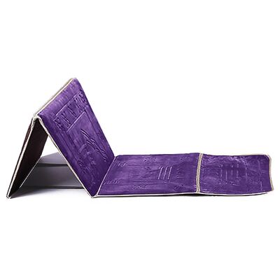 Luxury Back Rest Medical Prayer Mat Rug Carpet Recline Chair Muslim Travel Seat - PURPLE