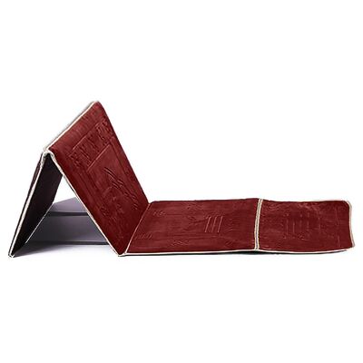 Luxury Back Rest Medical Prayer Mat Rug Carpet Recline Chair Muslim Travel Seat - MAROON