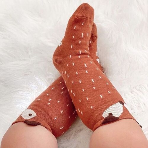 Knee high baby/child Foxy socks -  Grey 3-5 years