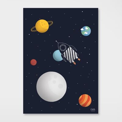 Affiche pour enfants "fusée spatiale"