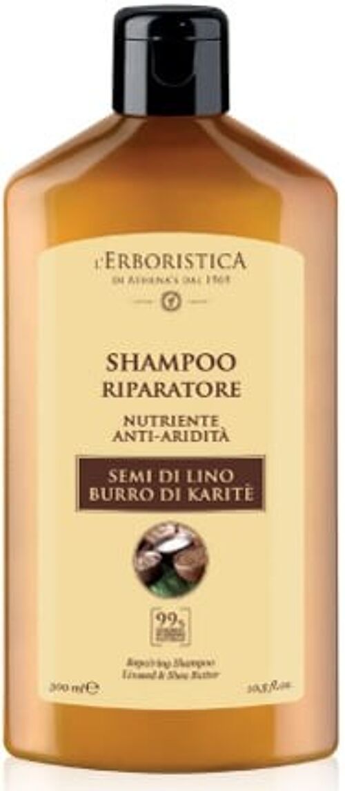 Shampoo herstellend op basis van lijnzaad & shea boter (300 ml)