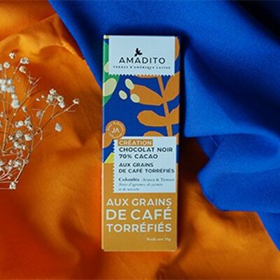 Grand Cru Colombia chocolate with roasted coffee beans - 35g