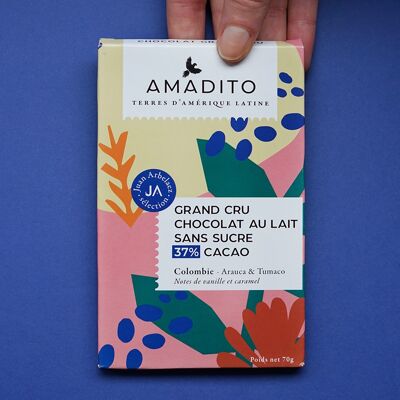 Grand Cru Colombia milk chocolate without sugar - 70g