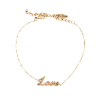 ARMBAND EDELSTAAL GOUD VERGULD TEKST LIEBE