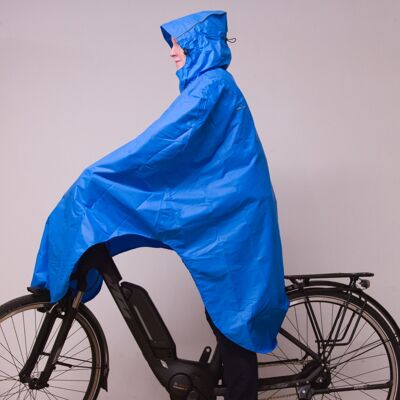 LOWLAND OUTDOOR® BICYCLE PONCHO 100% WATERPROOF (10.000MM) - BREATHABLE (8.000G/M²) PFAS FREE! BLUE