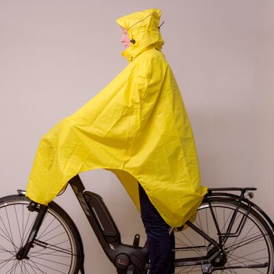 LOWLAND OUTDOOR® BICYCLE PONCHO 100% WATERPROOF (10.000MM) - BREATHABLE (8.000G/M²) PFAS FREE! YELLOW