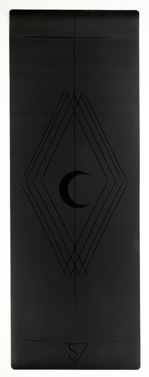 Tapis GRIP de Yoga / Pilates / Fitness / Sport - SUPERMOON ENGRAVED Noir