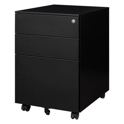Drawer unit Black - 3 drawers with unique key